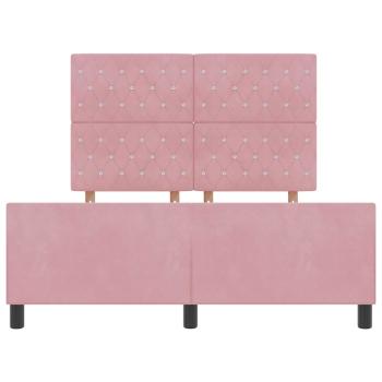Boxspringbett mit Kopfteil Rosa 140 x 190 cm Samt