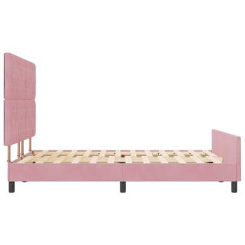 Boxspringbett mit Kopfteil Rosa 140 x 200 cm Samt