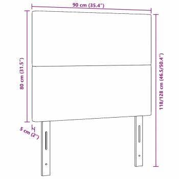 LED Kopfteil mit LED-Lichtleisten Hellgrau 90 cm Polyester