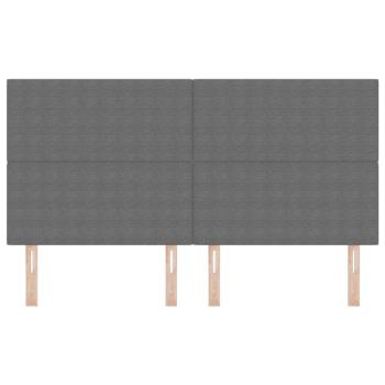 LED Kopfteil mit LED-Lichtleisten Hellgrau 180 cm Polyester