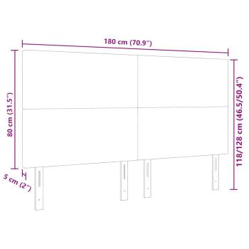 LED Kopfteil mit LED-Lichtleisten Hellgrau 180 cm Polyester
