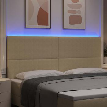 LED Kopfteil mit LED-Lichtleisten Grau-Grün 200 cm Cordstoff