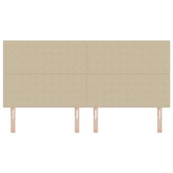 LED Kopfteil mit LED-Lichtleisten Grau-Grün 200 cm Polyester