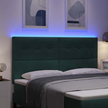 LED Kopfteil mit LED-Lichtleisten Grün 180 cm Samt