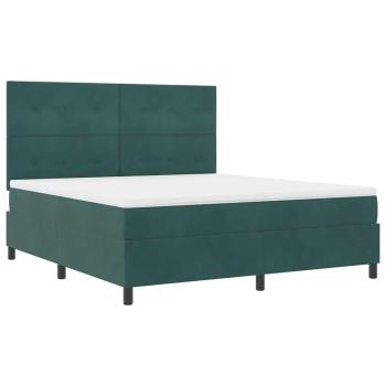 LED Boxspringbett mit Kopfteil Dunkelgrün 180 x 200 cm Samt