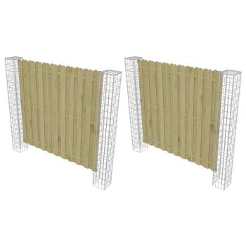 Zaunpfosten 2 Stk. 20 x 20 x 190 cm Metall Silber