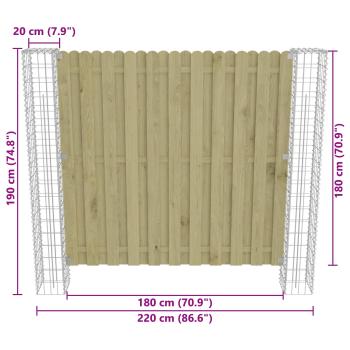 Zaunpfosten 2 pcs Silber 20 x 20 x 190 cm Metall