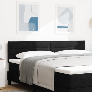 LED Kopfteil mit LED-Lichtleisten Schwarz 180 cm Stoff