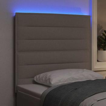 LED Kopfteil mit LED-Lichtleisten Taupe 90 cm Polyester