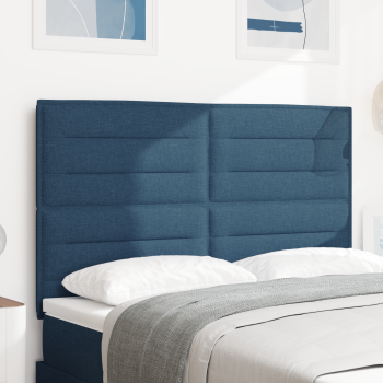 LED Kopfteil mit LED-Lichtleisten Blau 144 cm Polyester