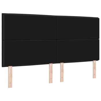 LED Kopfteil mit LED-Lichtleisten Schwarz 180 cm Polyester