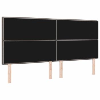 LED Kopfteil mit LED-Lichtleisten Taupe 200 cm Polyester