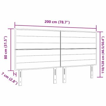 LED Kopfteil mit LED-Lichtleisten Taupe 200 cm Polyester