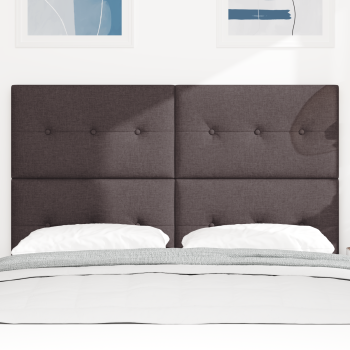 LED Kopfteil mit LED-Lichtleisten Dunkelbraun 144 cm Stoff