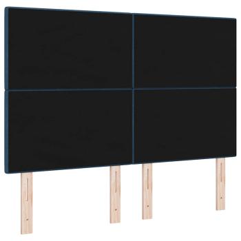 LED Kopfteil mit LED-Lichtleisten Blau 160 cm Polyester