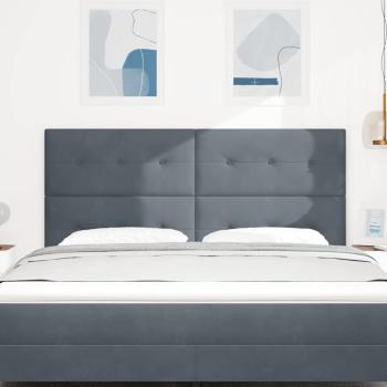 LED Kopfteil mit LED-Lichtleisten Grau 180 cm Polyester