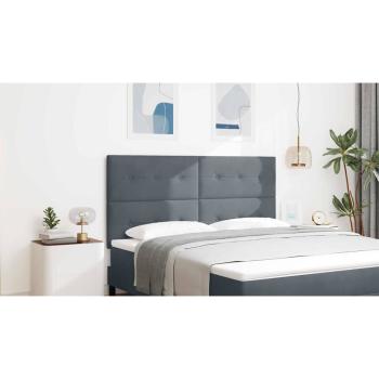LED Kopfteil mit LED-Lichtleisten Grau 180 cm Samt