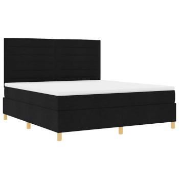 Boxspringbett mit Matratze Schwarz 180 x 200 cm Stoff