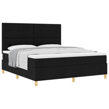Boxspringbett mit Matratze Schwarz 180 x 200 cm Stoff