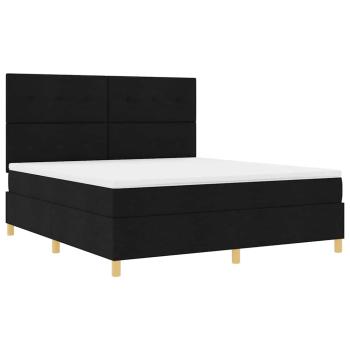 Boxspringbett mit Matratze Schwarz 180 x 200 cm Stoff