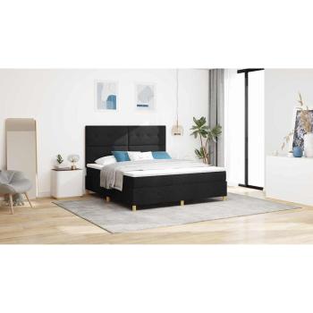Boxspringbett mit Matratze Schwarz 180 x 200 cm Stoff