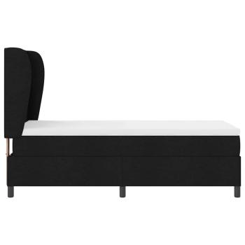 Boxspringbett mit Matratze Schwarz 90 x 200 cm Stoff