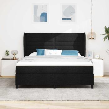 Boxspringbett mit Matratze Schwarz 180 x 200 cm Stoff