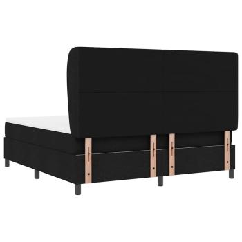 Boxspringbett mit Kopfteil Schwarz 180 x 200 cm Stoff