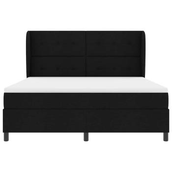 Boxspringbett mit Kopfteil Schwarz 180 x 200 cm Stoff