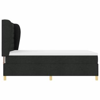 Boxspringbett mit Matratze Dunkelgrau 90x190 cm Schwarz