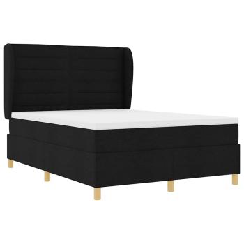 Boxspringbett mit Matratze Dunkelgrau 90x190 cm Schwarz