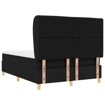 Boxspringbett mit Matratze Dunkelgrau 90x190 cm Schwarz