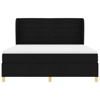 Boxspringbett mit Matratze Dunkelgrau 90x190 cm Schwarz