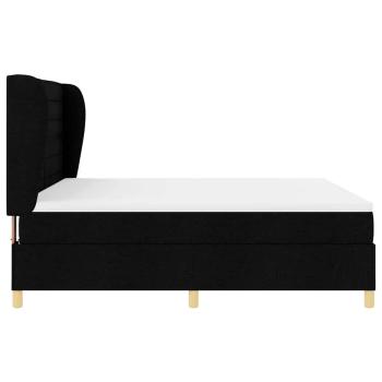 Boxspringbett mit Matratze Dunkelgrau 90x190 cm Schwarz
