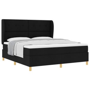 Boxspringbett mit Matratze Dunkelgrau 90x190 cm Schwarz