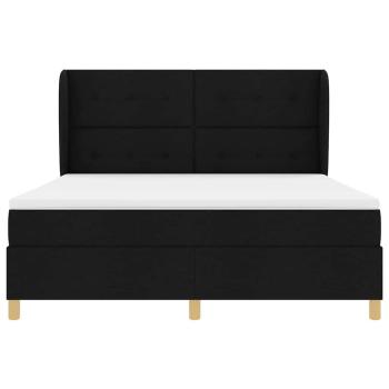 Boxspringbett mit Matratze Dunkelgrau 90x190 cm Schwarz