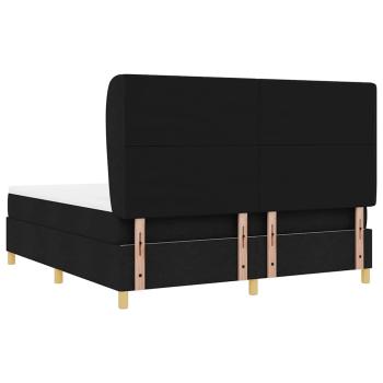 Boxspringbett mit Matratze Dunkelgrau 90x190 cm Schwarz