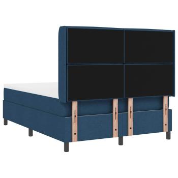 Boxspringbett mit Matratze mit Kopfteil Blau 140 x 190 cm Stoff