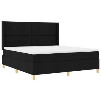 Boxspringbett mit Matratze Schwarz 180 x 200 cm Stoff
