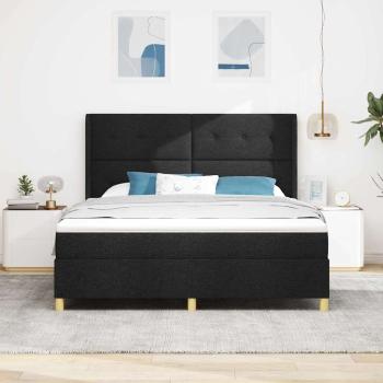 Boxspringbett mit Matratze Schwarz 180 x 200 cm Stoff