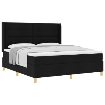 Boxspringbett mit Matratze Schwarz 180 x 200 cm Stoff