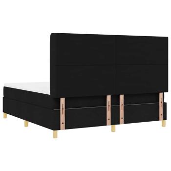 Boxspringbett mit Matratze Schwarz 180 x 200 cm Stoff