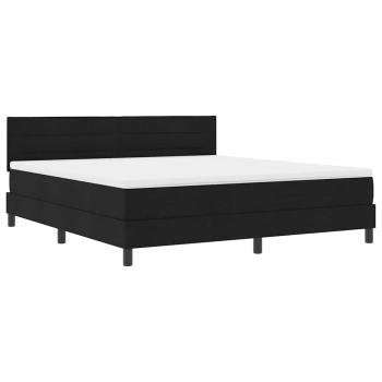 Boxspringbett mit Matratze Schwarz 180 x 200 cm Stoff