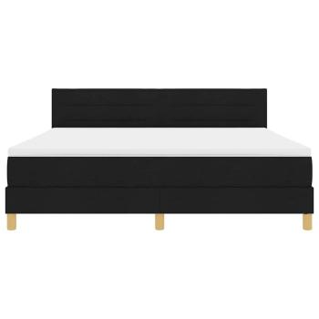LED Boxspringbett mit Matratze Schwarz 180 x 200 cm Stoff