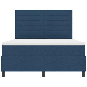 Boxspringbett mit Matratze mit Kopfteil Blau 140 x 190 cm Stoff