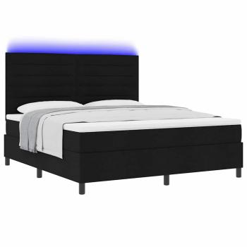 Boxspringbett mit Matratze Schwarz 180 x 200 cm Stoff