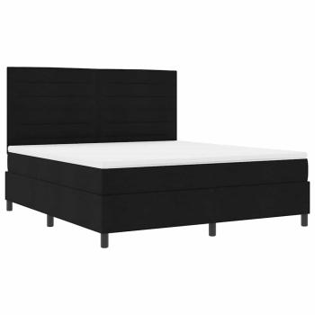 Boxspringbett mit Matratze Schwarz 180 x 200 cm Stoff