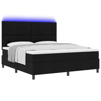 Boxspringbett mit Matratze Schwarz 180 x 200 cm Stoff