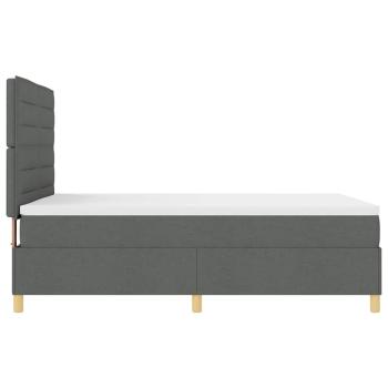 LED Boxspringbett mit Matratze Dunkelgrau 140 x 190 cm Stoff