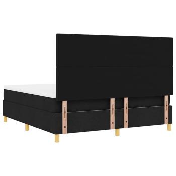 LED Boxspringbett mit Matratze Schwarz 180 x 200 cm Stoff